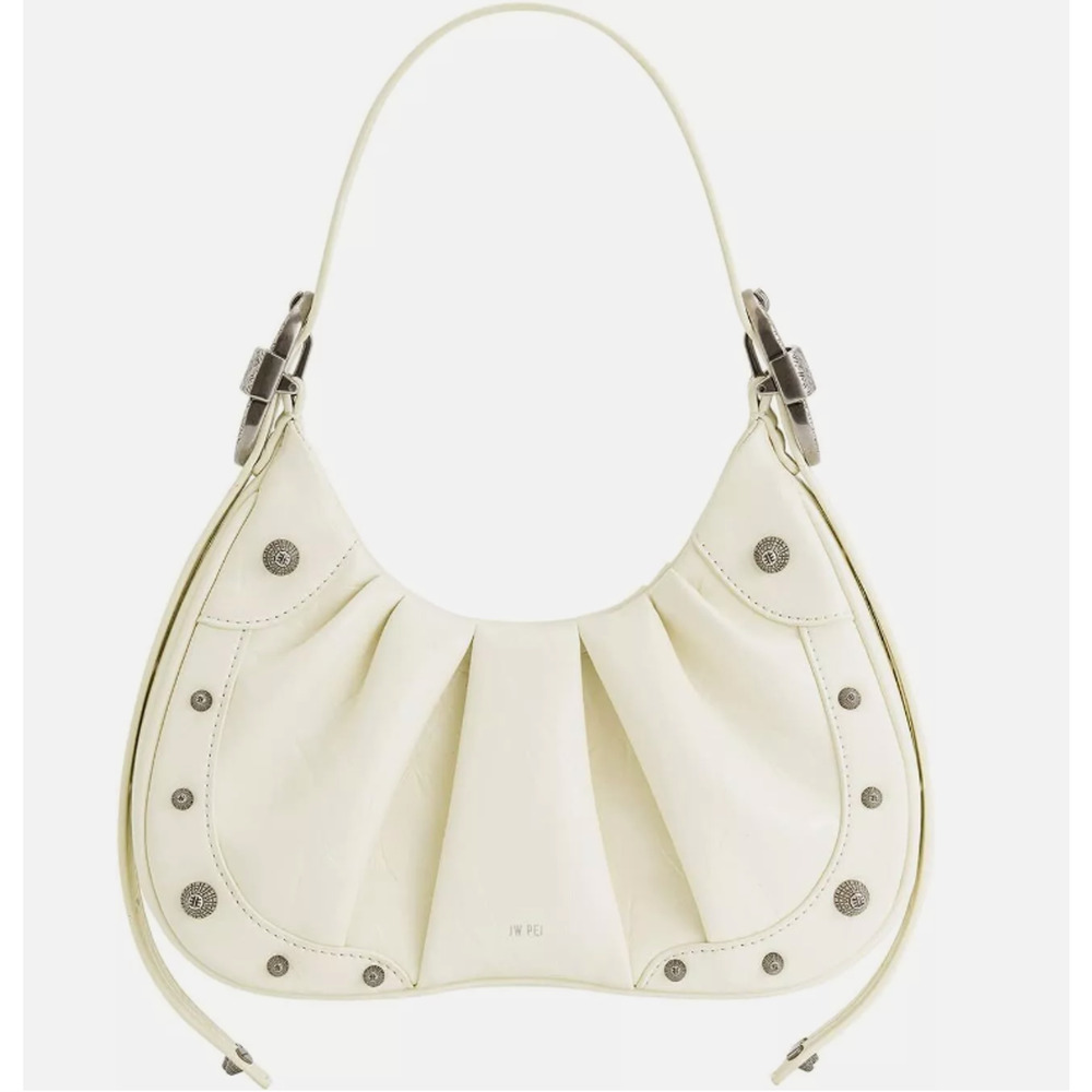 JW PEI Gabbi Ruched Pleated Ivory Hobo Handbag NWOT